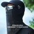 Headwear Balaclava Face Mask UV Protection Windproof Hood Neck Warmer Breathable Lightweight Full Head Mask Helmet Lining For Men Women Cycling black One size f