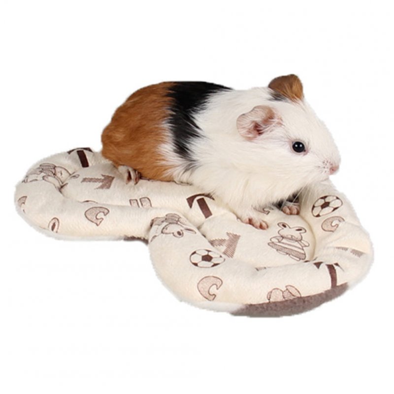 Heart Shape Pet Hamster Mats Soft Plush Guinea-pig Cage Cushion Pads Winter Warm Squirrel Hedgehog Rabbit Nest Bed Beige