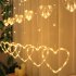 Heart shaped Led Light  String Love Letter Curtain Lamps Battery Powered Waterproof Decorative Hanging Lights For Bedroom Kitchens Terraces heart warm color