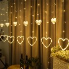 Heart-shaped Led Light  String Love Letter Curtain Lamps Battery Powered Waterproof Decorative Hanging Lights For Bedroom Kitchens Terraces heart warm color