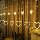 Heart shaped Led Light  String Love Letter Curtain Lamps Battery Powered Waterproof Decorative Hanging Lights For Bedroom Kitchens Terraces heart warm color