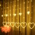 Heart shaped Led Light  String Love Letter Curtain Lamps Battery Powered Waterproof Decorative Hanging Lights For Bedroom Kitchens Terraces heart colorful