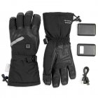 Heated Motorcycle Gloves For Men Women 5000MAH Rechargeable Lithium Battery 3-Level Temperature Control Touchscreen Heating Gloves A4-black L