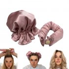 Heatless Curling Rod For Long Hair Bun Bons Curling Stick Curly Hair Cover Set Big Wave Sleeping Curly Tools pink TS65