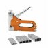 Heavy Duty Stapler 3 In 1 Stapler With 600 Nails Stainless Steel Metal Carpentry Hand Tool Manual Stapler For DIY Decoration Wood Wall Furniture Carpentry Fabri