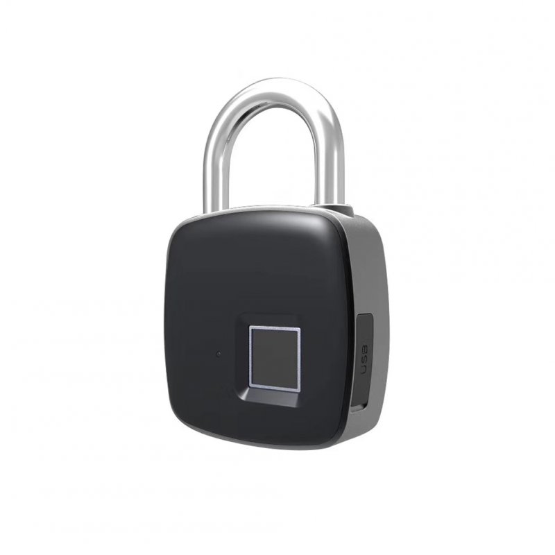Heavy Duty Zinc Alloy P3+ Fingerprint Lock Bluetooth Padlock Smart Padlock Anti-theft with APP black