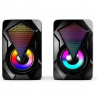 Heavy Subwoofer X2 Colorful Lights Effect Rgb Speaker Computer Stereo Multimedia Usb Heavy Subwoofer black