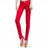 Hee Grand Women Skinny Cotton Pants Chinese M Red