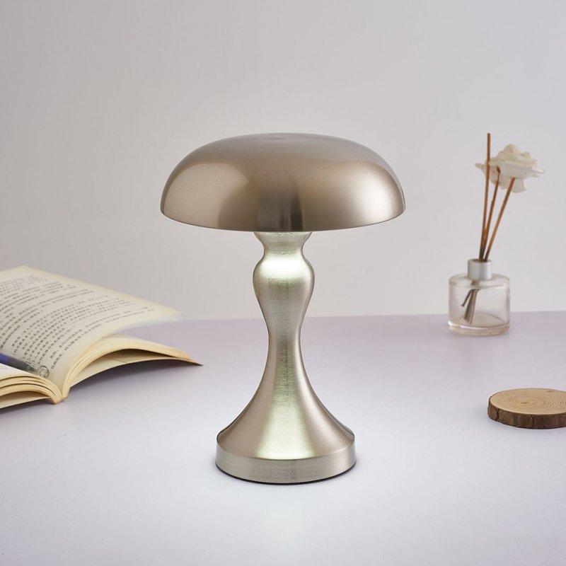 Retro Led Table Lamp Touch Dimming Rechargeable USB Night Light for Dining Room Living Room Bedroom Silver