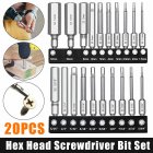 Hex Allen Wrench Screwdriver Drill Bit Set 20PCS (10pcs Metric & 10pcs SAE) For Power Screwdriver Drill Impact Driver Toolkit 20pcs