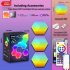 Hexagon LED Lights Wall Lamp With Remote Control Microphone Mode APP Smart Modular Color changing Ambient Night Light For Bedroom Game Room 3 pack