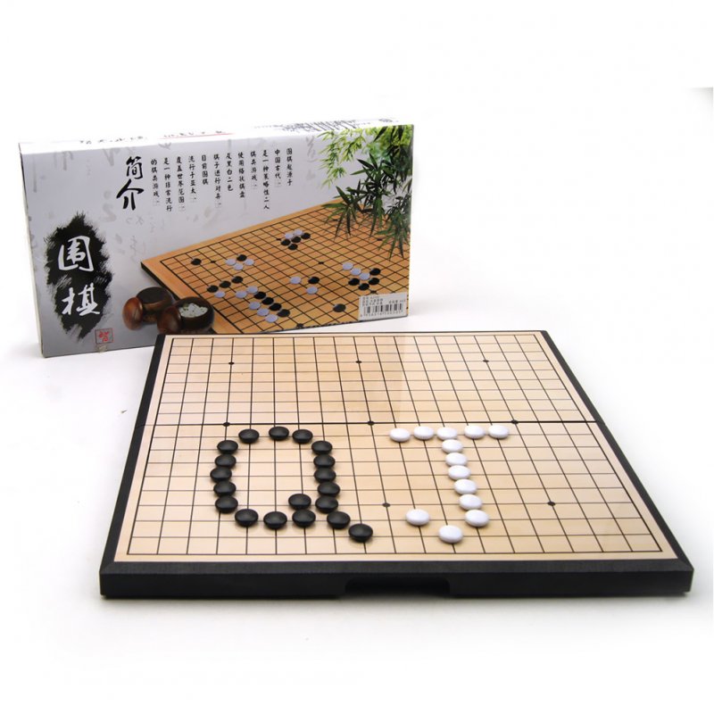 Foldable Magnetic Go Game Weiqi Set Wear-resistant Black White Chessman Puzzle Chess Board Game Toys Gift 