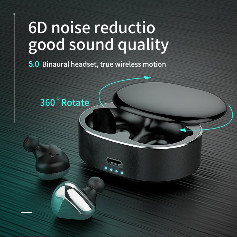 T50 TWS Bluetooth Earphone Stereo Touch Control Bass BT 5.0 Eeadphones With Mic Handsfree Earbuds AI Control 