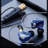 Hi fi Wired Headphones With Mic Noise Cancelling Dynamic In ear Earbuds Bass Music Headset For Sports Fitness blue 3 meters