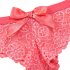 HiMiss Women Lace Thong Panties Hispter with Bow Tie Sexy Lingerie Underwear  2 Packs Purple   nude L