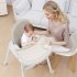 High Chair For Babies Toddlers Multifunctional Foldable Portable Baby Dining Table Chair Beige PU cushion