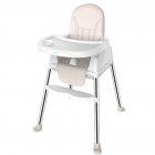High Chair For Babies Toddlers Multifunctional Foldable Portable Baby Dining Table Chair Beige+PU cushion