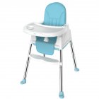 High Chair For Babies Toddlers Multifunctional Foldable Portable Baby Dining Table Chair Blue+PU cushion