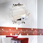 High Grade Creative 3D Mirror Wall Sticker Room Decal Mural Art DIY Home Decoration Silver