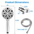 High Pressure Shower Head With Pause Switch 8 Spray Settings 2 Powerful Cleaning Modes Spray Hand Showers 5FT Extra Long Hose Single shower