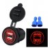 High Quality Waterproof Dual USB Aperture 4 2A 12V 24V Car Charger with Light Indicator red