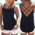 High Quality Women Summer Soild Colors Sleeveless Spaghetti Strap Solid Hollow Out Thin Cool Loose Charming Sun Top Sexy Vest