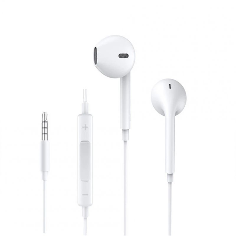 High Sound Quality Subwoofer Wired  Headset Earphones, Earphone Cable With Microphone Function, Compatible For 6s 6p Xiaomi Iphone White