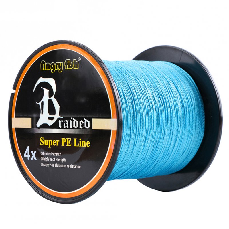 High Strength Strong 1000m/1093yds 4braid Solid Color Braided Fish Line - Blue 0.16mm-20lb