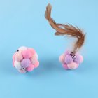 High-elastic Felt  Ball  Cats  Plush  Toys Colorful Sounding Bell Self-healing Funny Boredom Relief Bite-resistant Balls Pets Supplies Rose gold_self ball