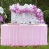 High end Stretch Yarn Elegant Mesh Fluffy Tutu Table Skirt for Party Wedding Birthday Party Home Decoration pink 14ft