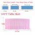 High end Stretch Yarn Elegant Mesh Fluffy Tutu Table Skirt for Party Wedding Birthday Party Home Decoration white 6ft