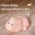 Hippo Night Light For Kids  3 Brightness Adjustable  30 Minute Automatic Shutdown Function  Rechargeable Cordless Toddler Night Lights For Kids Bedroom pink