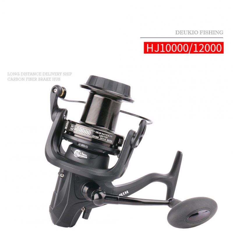 Hj10000/Hj12000 Fishing Reel 12+1 Long Shot Wheel Carbon Spinning Wheel Fishing Accessories HJ10000