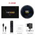 Hk1 Rbox H8 Set top Box H618 android 12 0 Hd Dual band Wifi6 Bluetooth 5 0 with RC Black 4GB 64GB US Plug