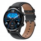 Hk8pro Nfc Smart Watch Synchronized Bluetooth-compatible Calling Offline Payment Sports Music Smartwatches black leather belt