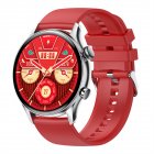 Hk8pro Smart Watch 1.36-inch Amoled Screen Bluetooth-compatible Calling Voice Control Bracelet Ip68 Waterproof Silver Red Silicone Strap