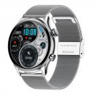 Hk8pro Smart Watch 1.36-inch Amoled Screen Bluetooth-compatible Calling Voice Control Bracelet Ip68 Waterproof silver silver steel belt