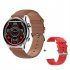 Hk8pro Smart Watch Amoled Bluetooth Call Voice Control Bracelet Heart Rate Monitor Fitness Smartwatch Silver Leather
