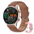 Hk8pro Smart Watch Amoled Bluetooth Call Voice Control Bracelet Heart Rate Monitor Fitness Smartwatch Gold Leather