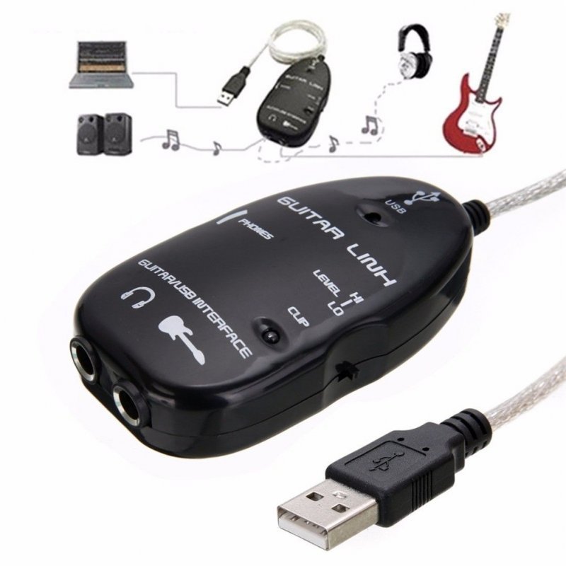 Guitar Cable Audio USB Link Interface Adapter for MAC/PC Music Recording Accessories 