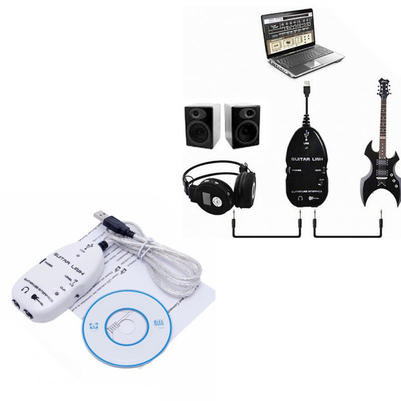 Guitar Cable Audio USB Link Interface Adapter for MAC/PC Music Recording Accessories 