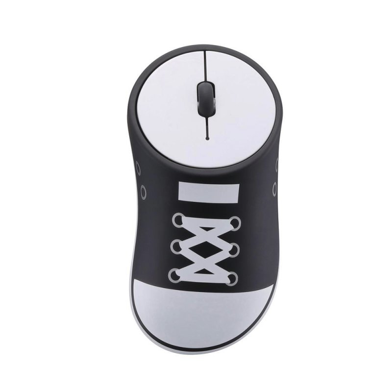 HobbyLane Wireless Mouse Shoes Shaped Portable Mobile Optical Mouse With USB Receiver 2.4GHz Ergonomic Gaming Mouse Black+White