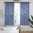 Hollow Out Flower Window Curtain for Shading Home Decoration blue 1   2m high punch