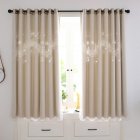 Hollow Out Sheding Window Curtain for Living Room Bedroom Punching Style Beige notes hollowed out_W 100cm* H 200cm