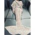 Hollow Ripple Wearable Wool Knit Mermaid Blanket Air Conditioner Sofa Cover Blanket