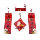 Home Chinese  New  Year  Couplets  Set Waterproof Moisture-proof Self-adhesive Lanyard Dual-mode Spring Festive Text Mini Pendant Good things come in pairs
