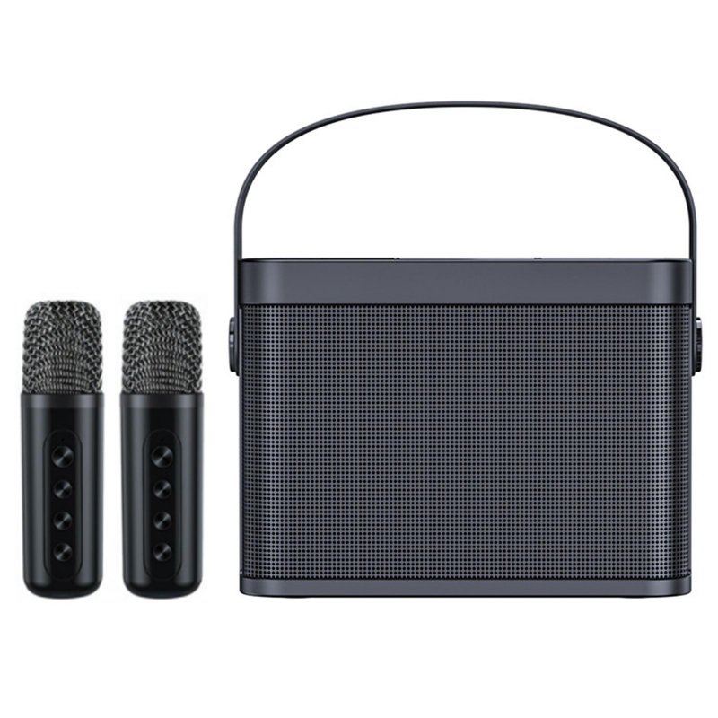 Home Mini Karaoke Speaker Kit Wireless Bluetooth Dual Mic Speaker Audio Set