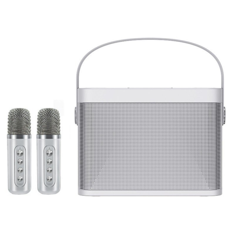 Home Mini Karaoke Speaker Kit Wireless Bluetooth Dual Mic Speaker Audio Set