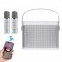 Home Mini Karaoke Speaker Kit Wireless Bluetooth compatible Dual Microphone Speaker Small Audio Ktv Set White