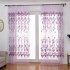 Home Office Peony Pattern Printing Thin Window Tulle Curtain Pole Style green 100 200CM